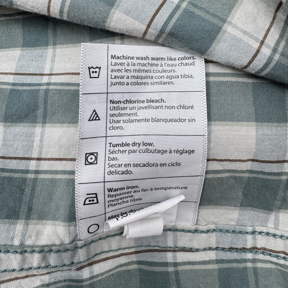 Carhartt Relaxed Fit Plaid Short Sleeve Shirt Mens Large Green White Button Down - Picture 6 of 10